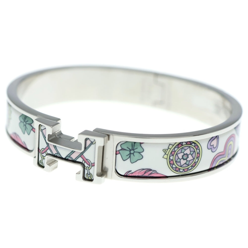 HERMES(エルメス) クリックH エナメルブレスレット ホワイト シルバー