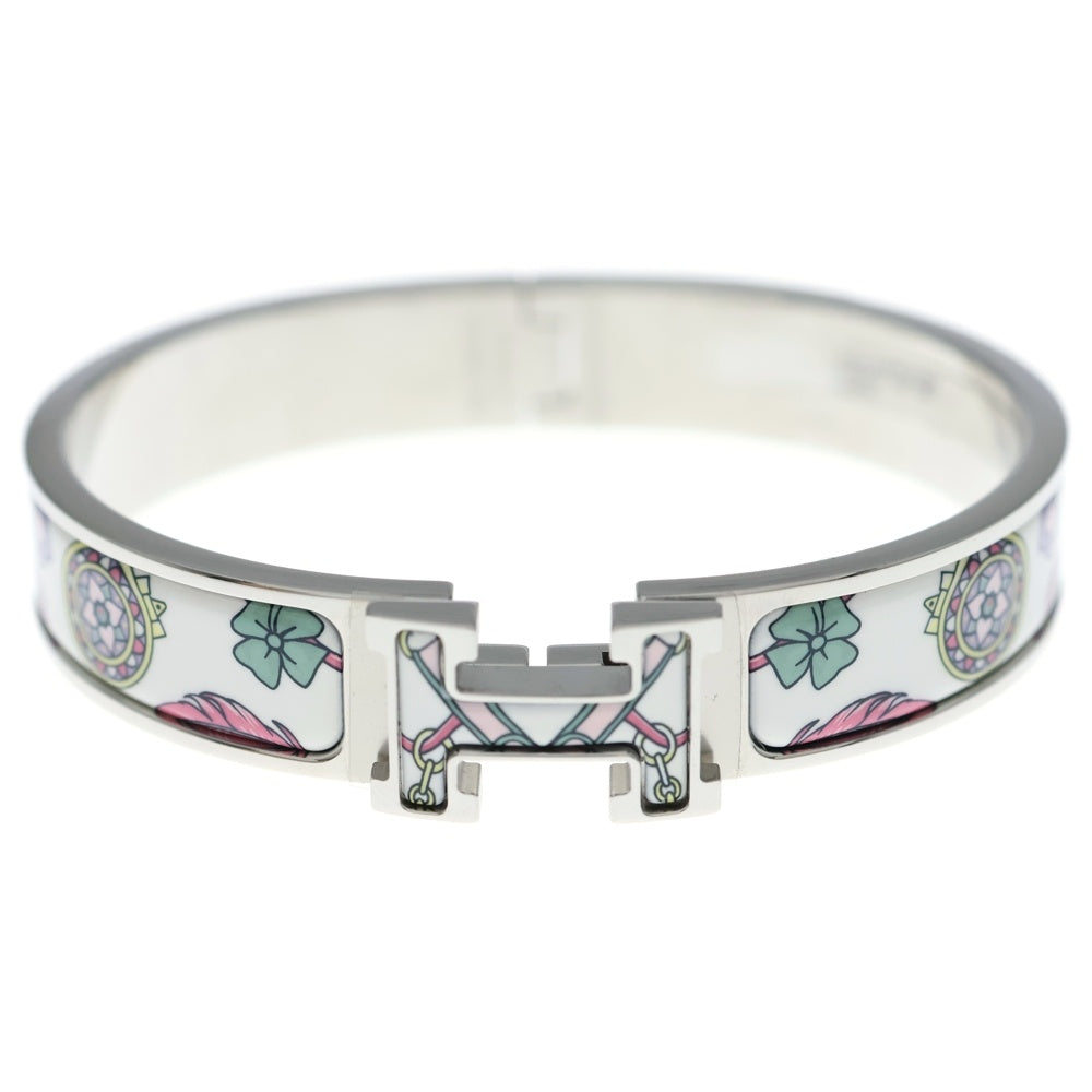 HERMES(エルメス) クリックH エナメルブレスレット ホワイト シルバー メタル