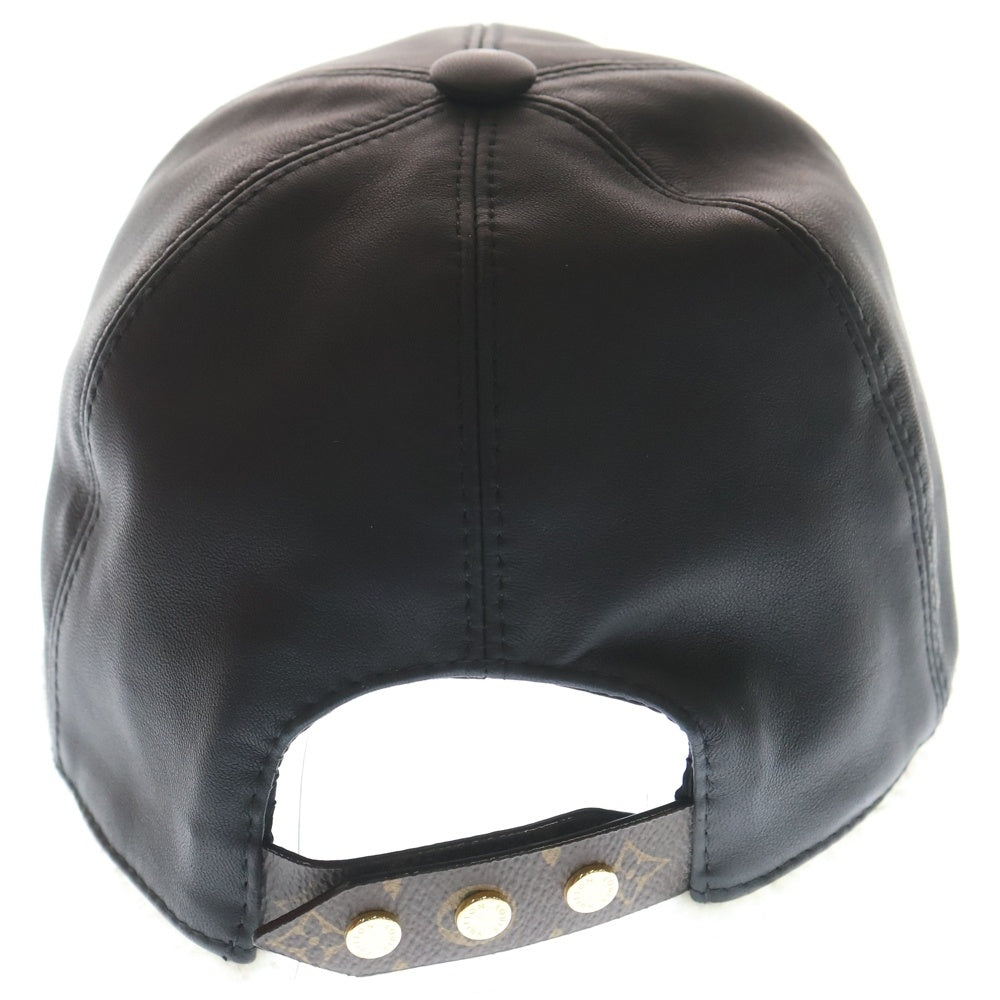 LOUIS VUITTON(ルイヴィトン) モノグラム ボア シアリング キャップ ホワイト×ブラック M00493