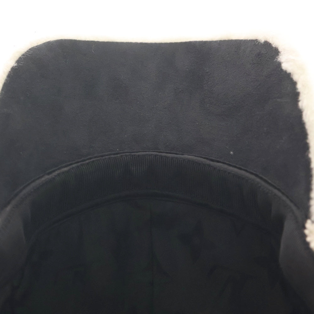 LOUIS VUITTON(ルイヴィトン) モノグラム ボア シアリング キャップ ホワイト×ブラック M00493