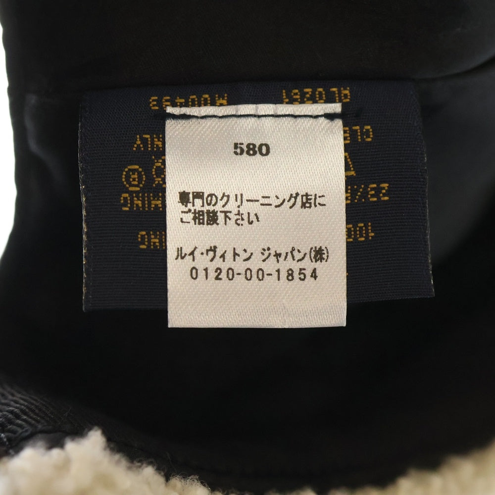 LOUIS VUITTON(ルイヴィトン) モノグラム ボア シアリング キャップ ホワイト×ブラック M00493