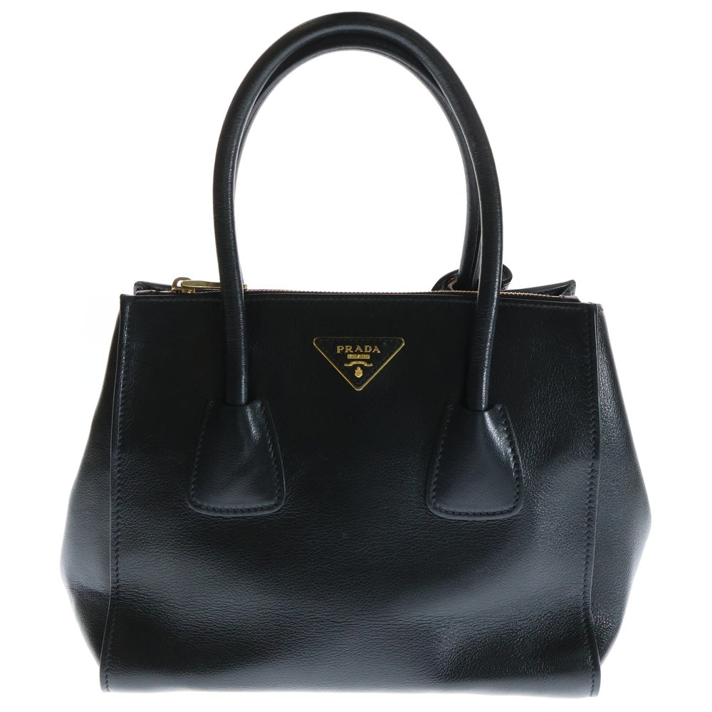 ブラック レザー 2way ハンドバッグ ショルダー プラダ レザー 2way ハンドバッグ ショルダーバッグ ブラック PRADA
