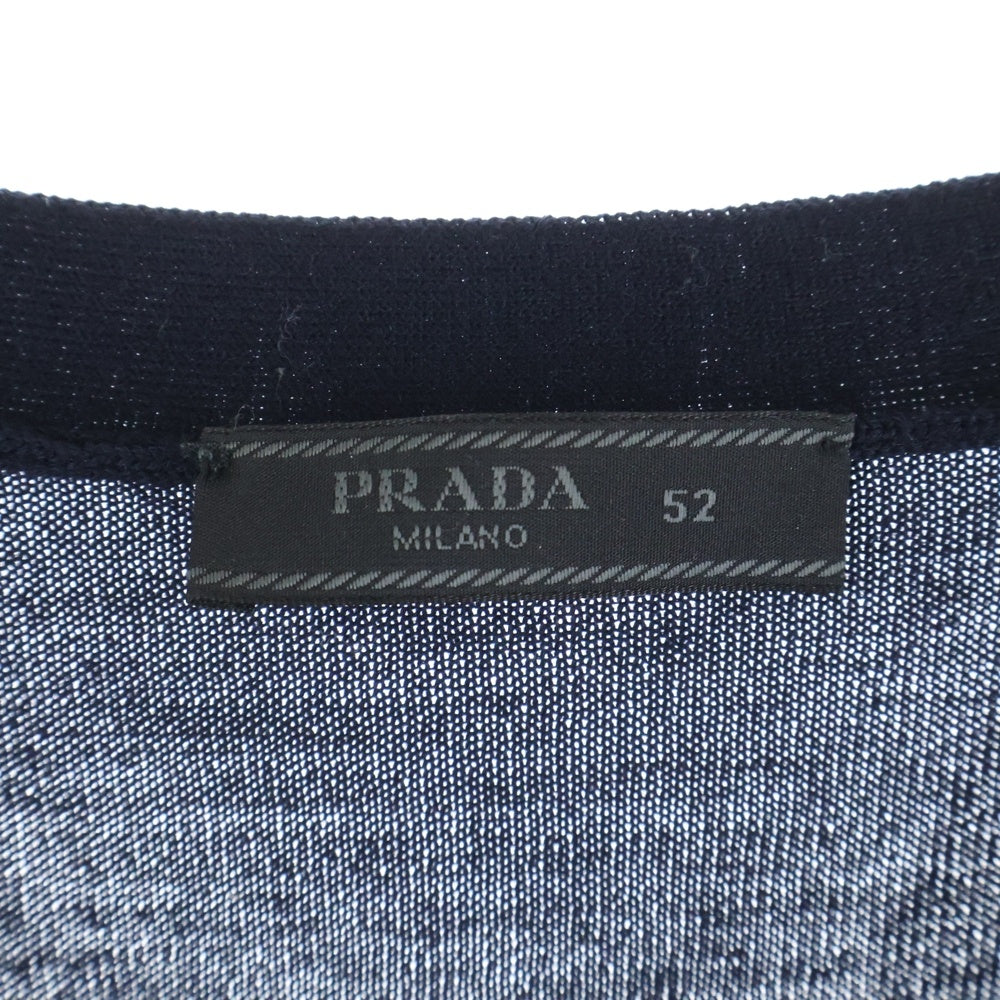 PRADA(プラダ) 23AW ウール ニット 長袖カーディガン ネイビー DNA959
