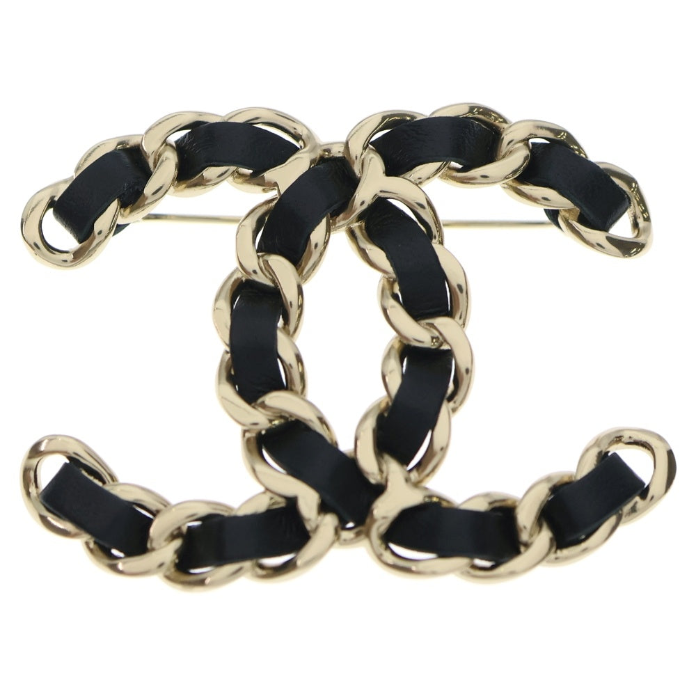 CHANEL(シャネル) ココマーク ブローチ GP ゴールド×ブラック B22V