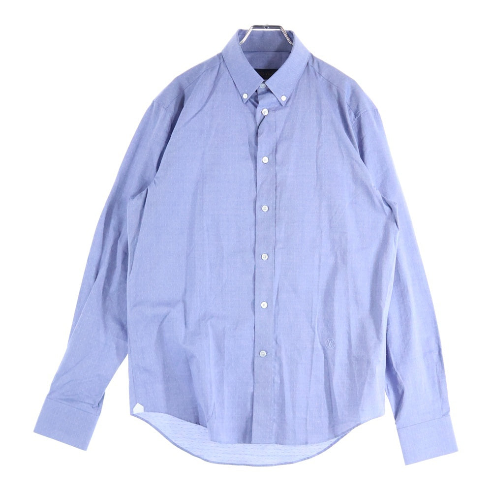 LOUIS VUITTON(ルイヴィトン) 18AW LVワンポイントロゴ刺繍 ボタンダウン 長袖シャツ ブルー RM182Q GHA HFS41W