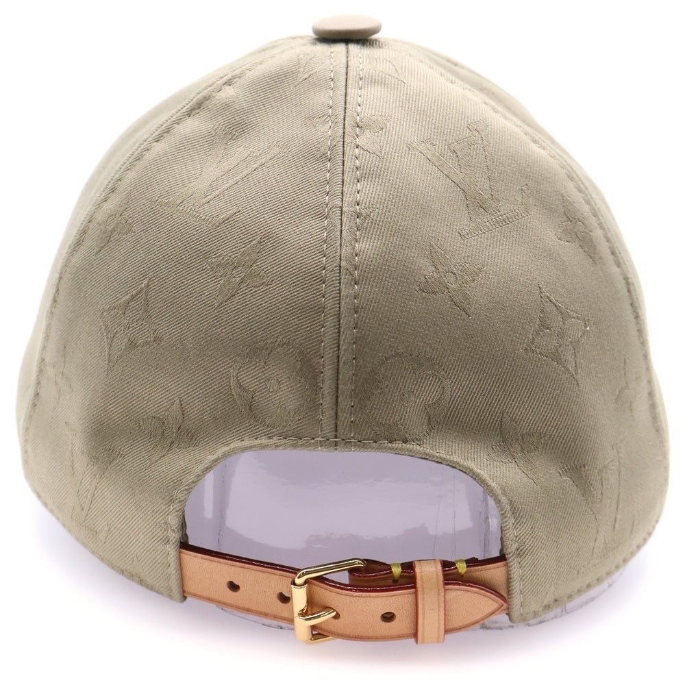 LOUIS VUITTON(ルイヴィトン) LVファースト コットン/レザー モノグラムベースボールキャップ 帽子 カーキ M7127M