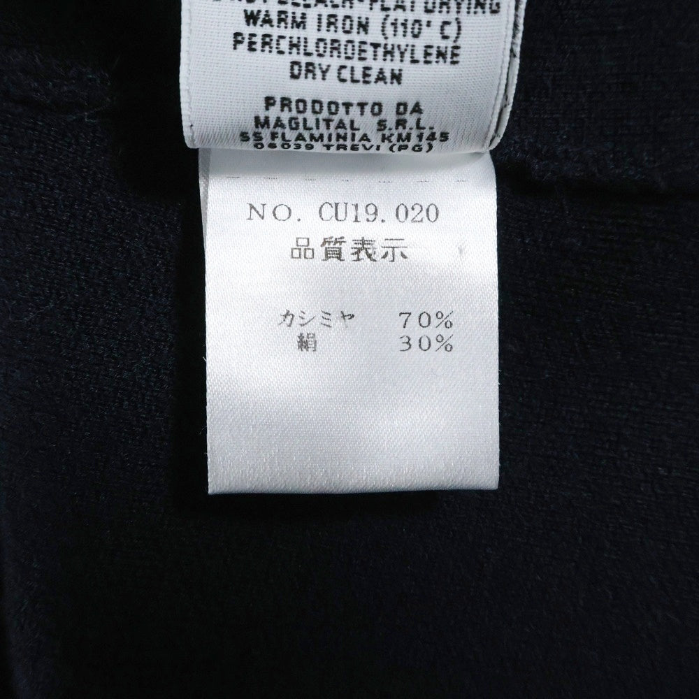 Cruciani(クルチアーニ) シルク混 カシミヤ ニット シェルボタン 2B テーラードジャケット ネイビー CU19.020