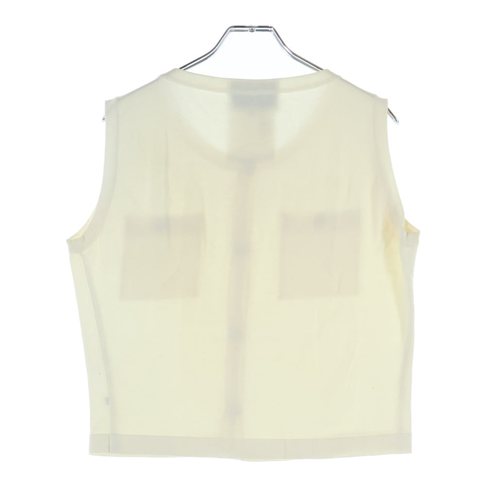 CHANEL(シャネル) 93P スプリングコレクション ココマークボタン クルーネック ノースリーブ コットンニット ベスト ホワイト レディース P01755V00047