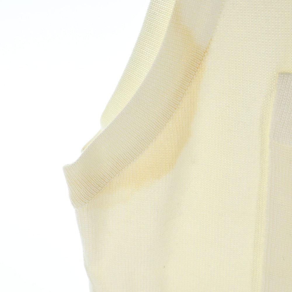 CHANEL(シャネル) 93P スプリングコレクション ココマークボタン クルーネック ノースリーブ コットンニット ベスト ホワイト レディース P01755V00047