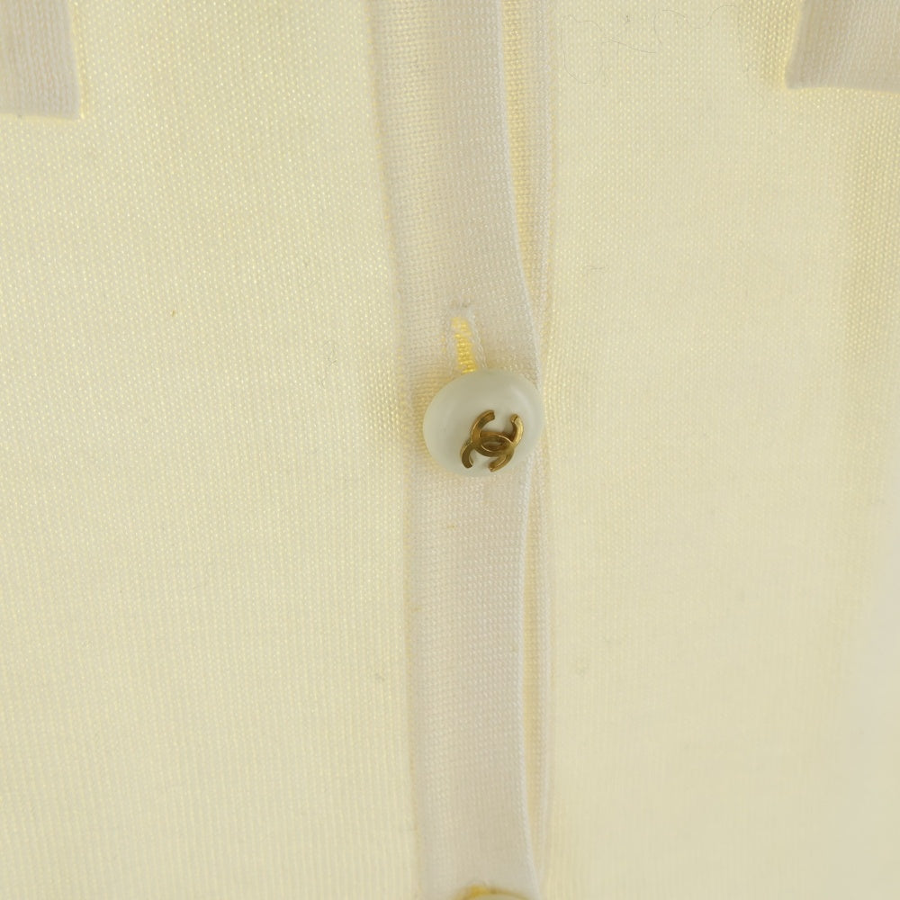 CHANEL(シャネル) 93P スプリングコレクション ココマークボタン クルーネック ノースリーブ コットンニット ベスト ホワイト レディース P01755V00047