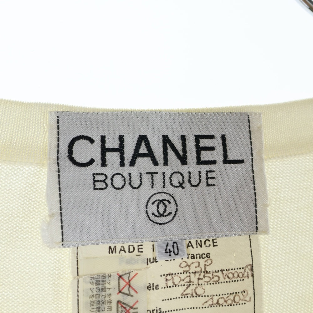 CHANEL(シャネル) 93P スプリングコレクション ココマークボタン クルーネック ノースリーブ コットンニット ベスト ホワイト レディース P01755V00047
