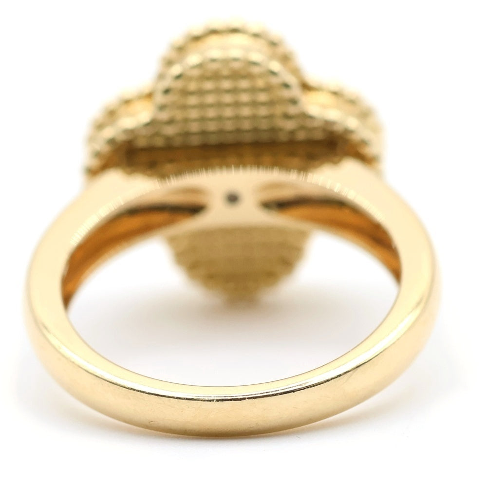 Van Cleef & Arpels(ヴァンクリーフアンドアーペル) ヴィンテージアルハンブラ マラカイト 1Pダイヤ リング Au750YG #51 VCARO39M51 ジュエリー レディース