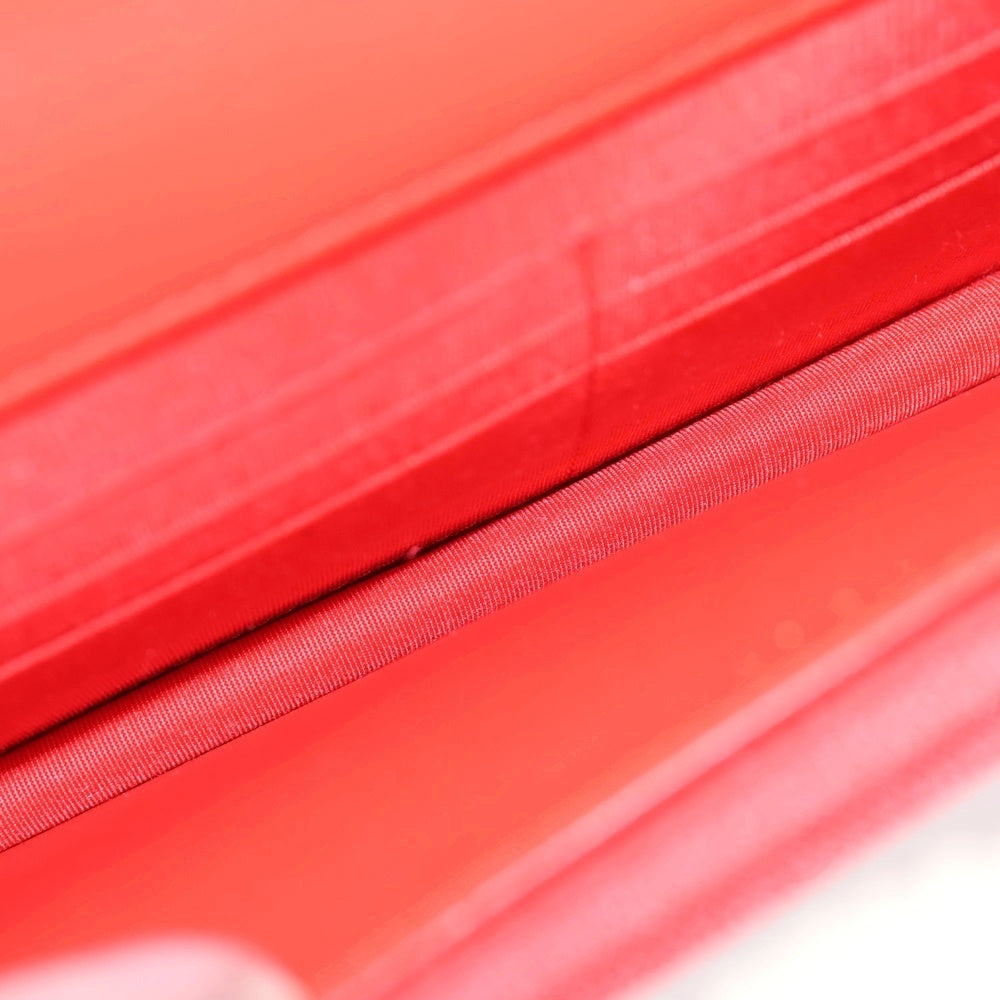 CHANEL(シャネル) シャネル マトラッセ シェブロン チェーンウォレット ラムスキン ショルダーバッグ レッド レディース