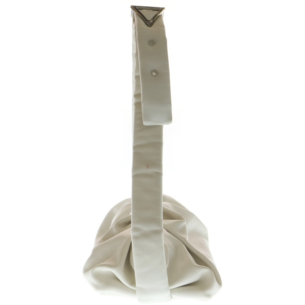 BOTTEGA VENETA(ボッテガヴェネタ) がま口 ショルダーバッグ ミニバッグ ホワイト レザー シルバー金具 レディース