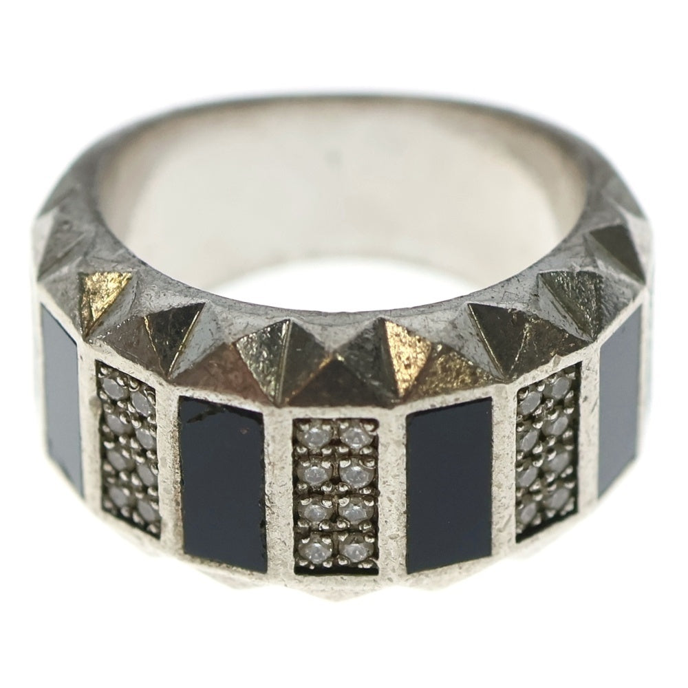 Justin Davis(ジャスティンデイヴィス) GLITZ DELUXE オニキス リング ラインストーン Ag925 SV シルバー 指輪