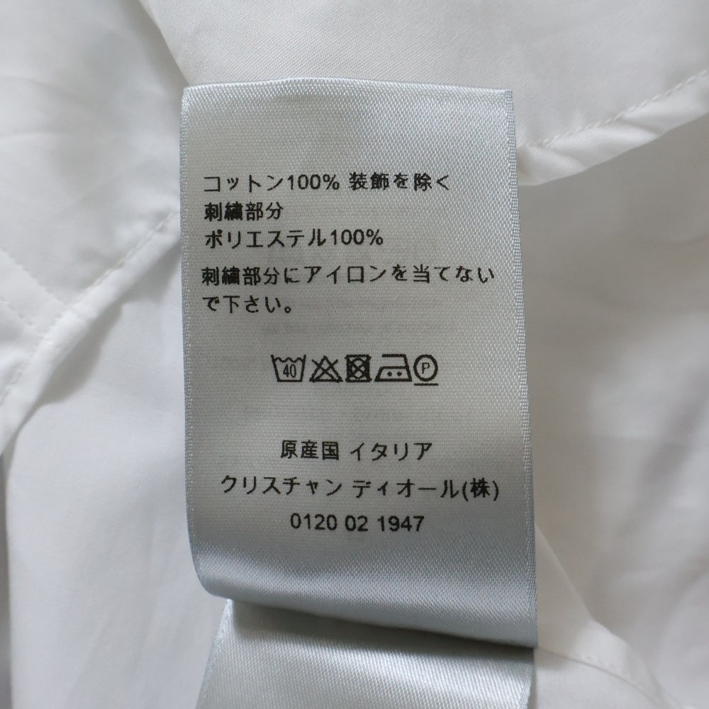 DIOR(ディオール) ×Peter Doig ピータードイグ ロゴ刺繍 比翼ボタン 長袖シャツ ホワイト 143C595B1581