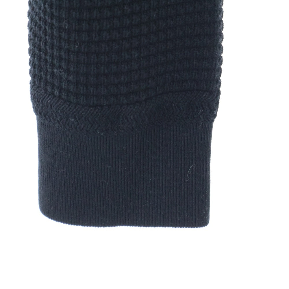 MONCLER(モンクレール) 21AW ラバーワッペンロゴ サーマルニット切り替え ジップアップ ダウンジャケット ブラック G20919B00002 M1131