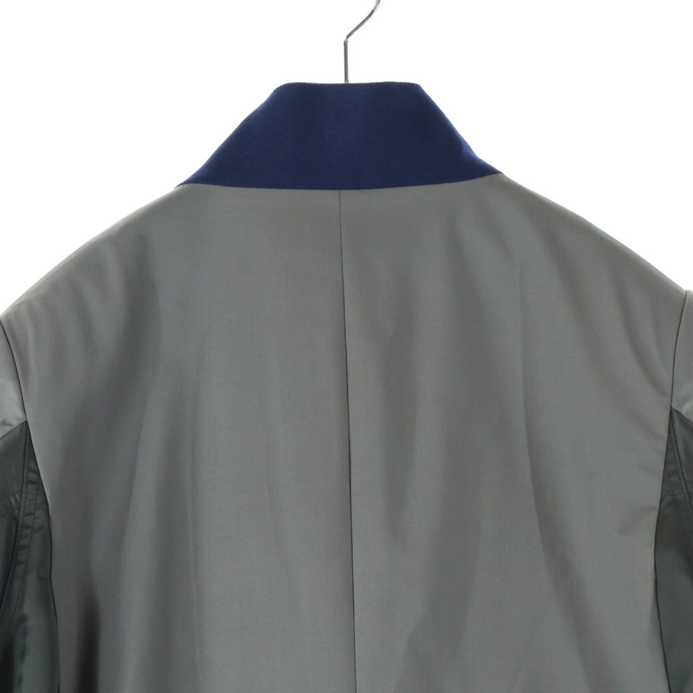 Sacai(サカイ) 23AW SUITING JACKETスーティング ブルゾンドッキング ジップアップ テーラードジャケット オリーブ 23-02948M