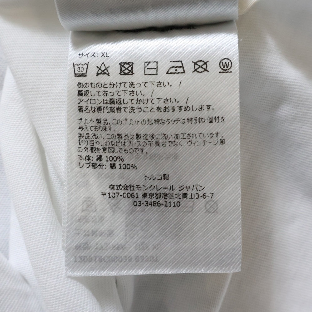 MONCLER(モンクレール) 23AW トリコロール ロゴプリント クルーネック 半袖Tシャツ カットソー ホワイト I20918C00036 8390T