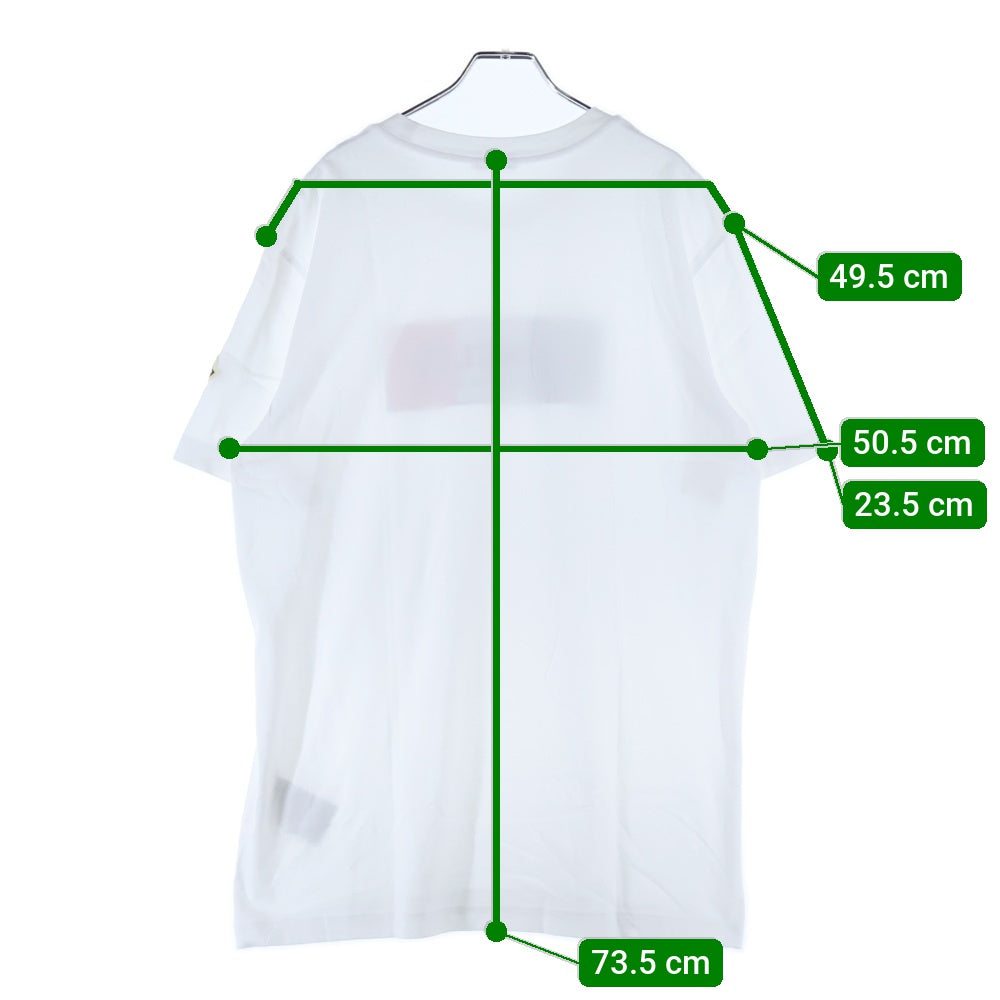MONCLER(モンクレール) 23AW トリコロール ロゴプリント クルーネック 半袖Tシャツ カットソー ホワイト I20918C00036 8390T
