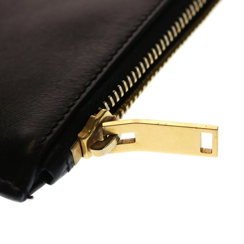 SAINT LAURENT PARIS(サンローランパリ) クラッチバッグ セカンドバッグ ケース ポーチ ブラック レザー 345277 ゴールド金具