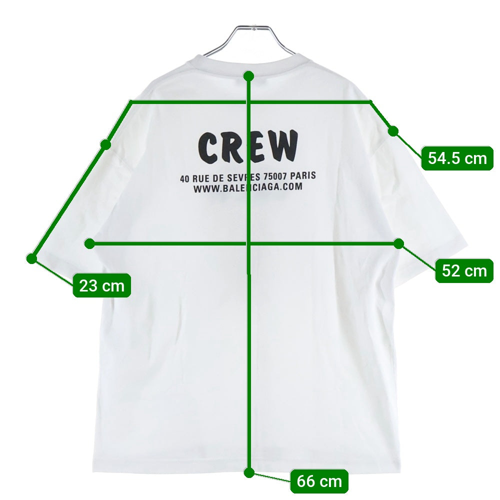 BALENCIAGA(バレンシアガ) 20SS CREWプリント クルーネック 半袖Tシャツ ホワイト 612966 TIV24