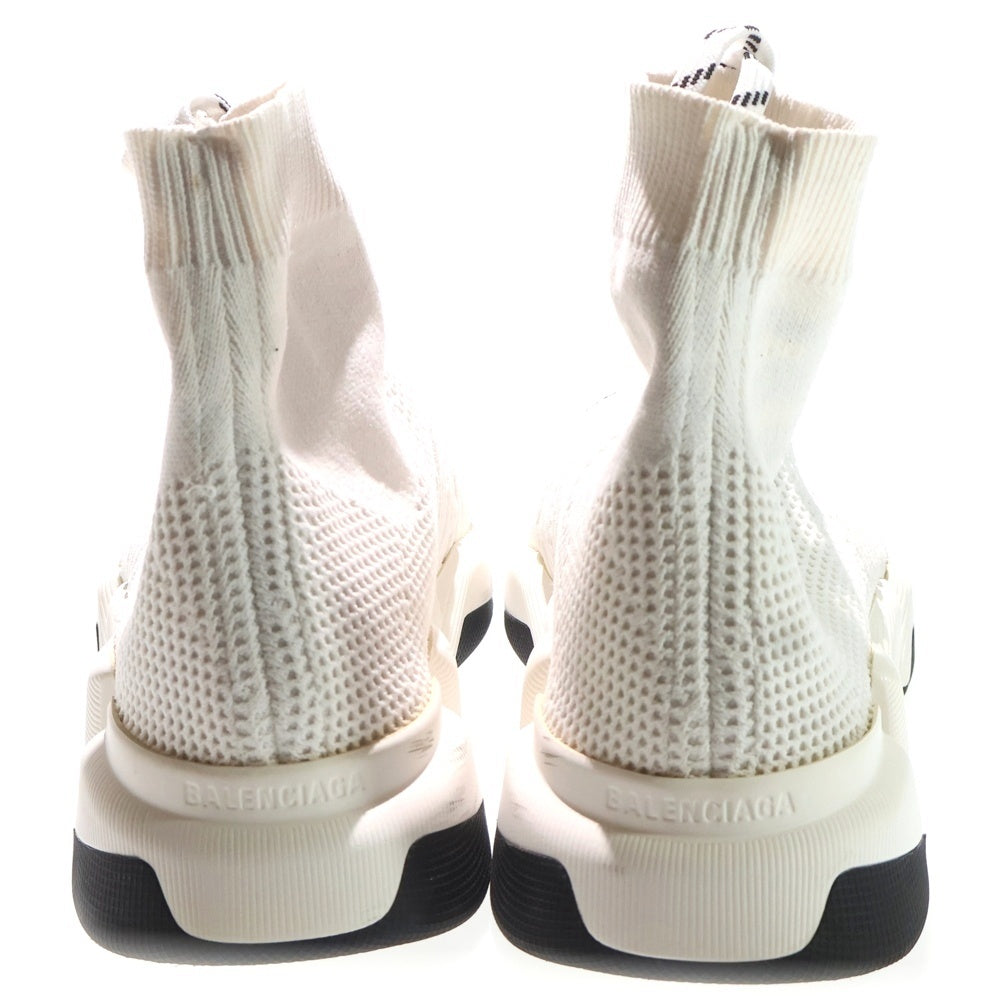 BALENCIAGA(バレンシアガ) スピード 2.0 ラバーロゴプリント レースアップ ハイカットシューズ ソックススニーカー ホワイト 617258