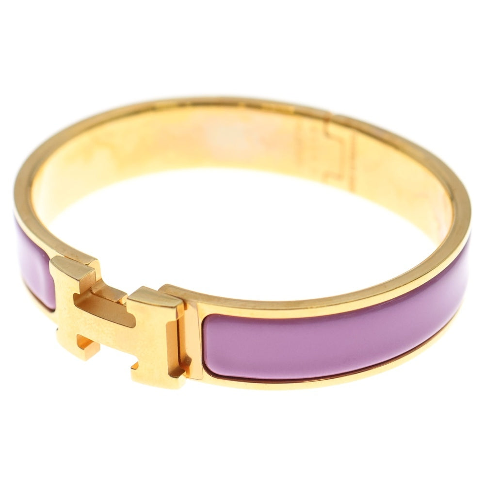 HERMES(エルメス) クリックH バングル ブレスレット エナメル ゴールド×パープル