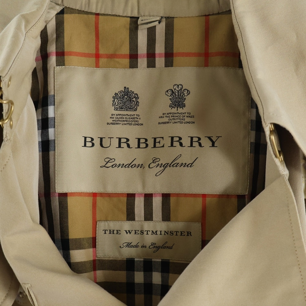 BURBERRY(バーバリー) WESTMINSTER ウエストミンスター 裏地ノバチェック総柄 コットン トレンチ ロング コート ベージュ 4073478
