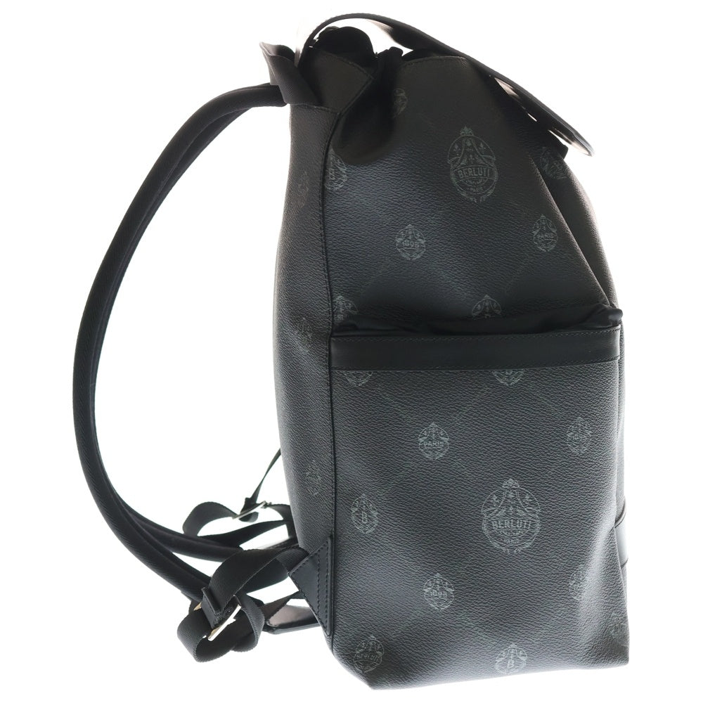 Berluti(ベルルッティ) ハイカー レザー デイパック バックパック リュックサック シルバー金具 ブラック/ブラウン