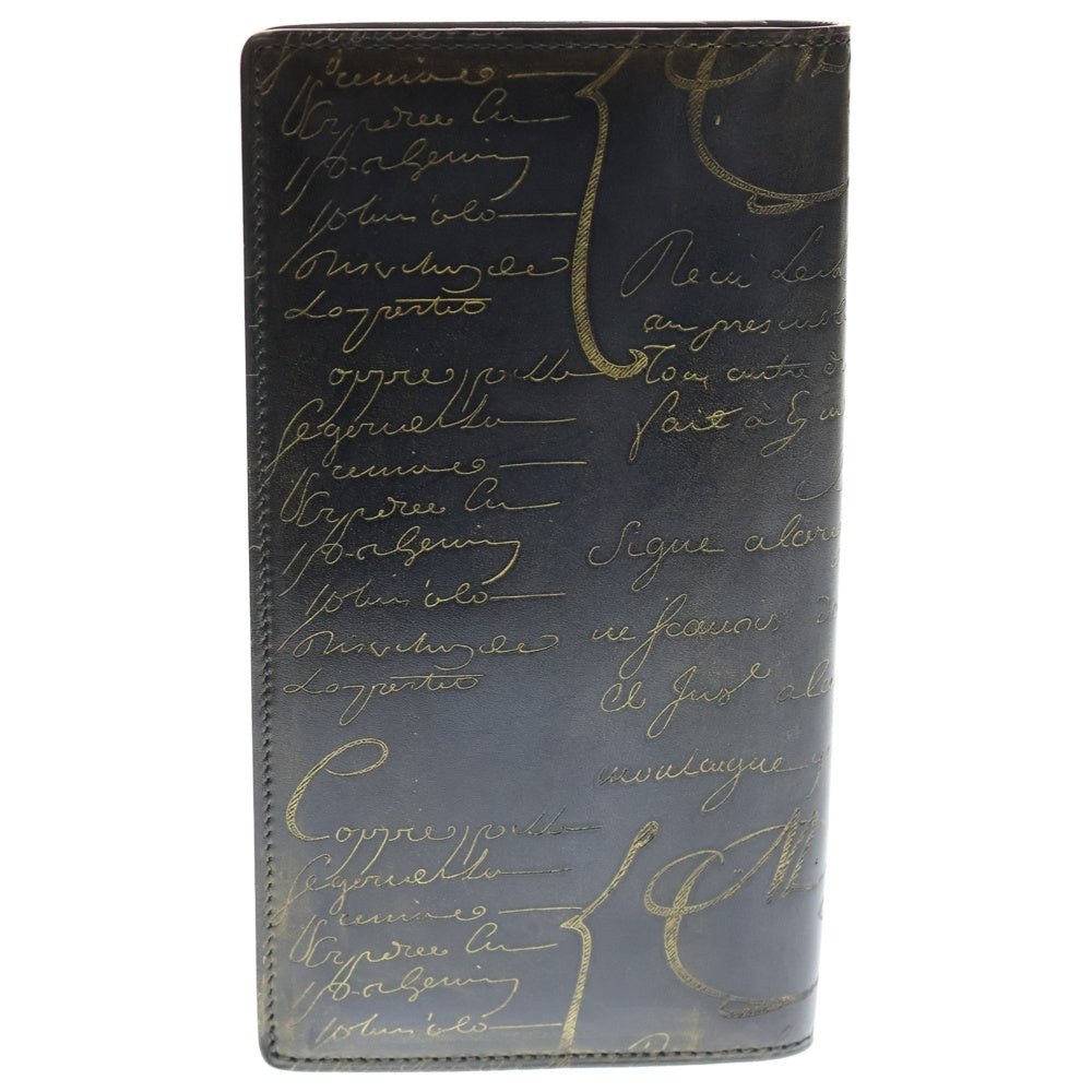 Berluti(ベルルッティ) 二つ折り長財布 ウォレット カリグラフィ ブラック レザー