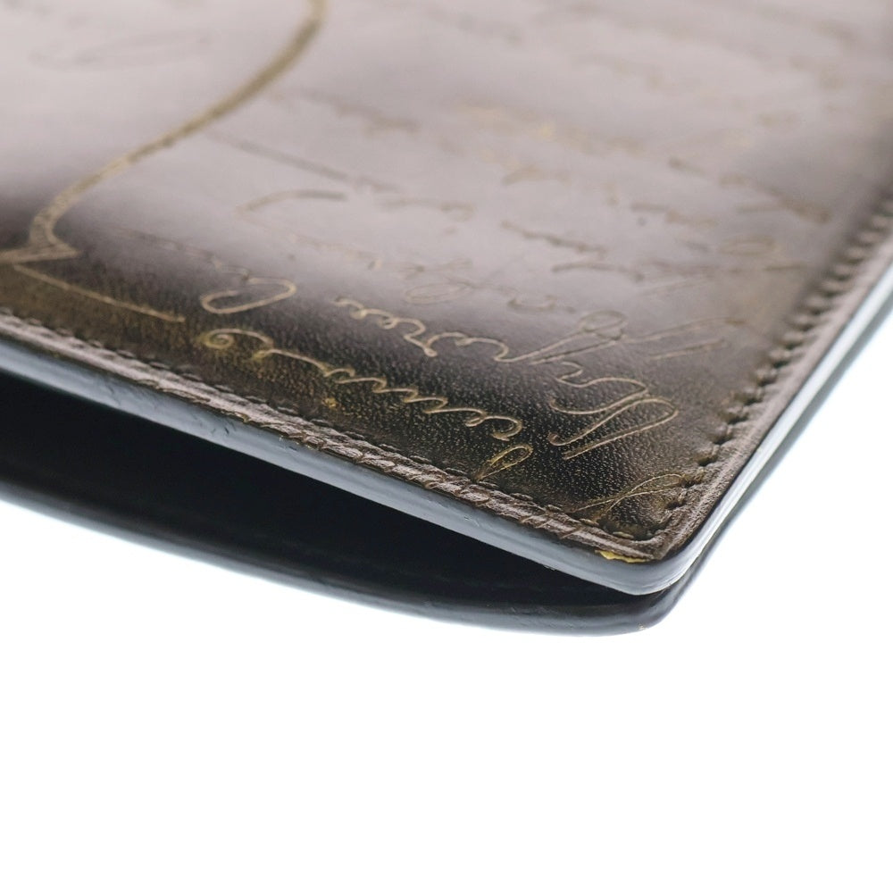 Berluti(ベルルッティ) 二つ折り長財布 ウォレット カリグラフィ ブラック レザー