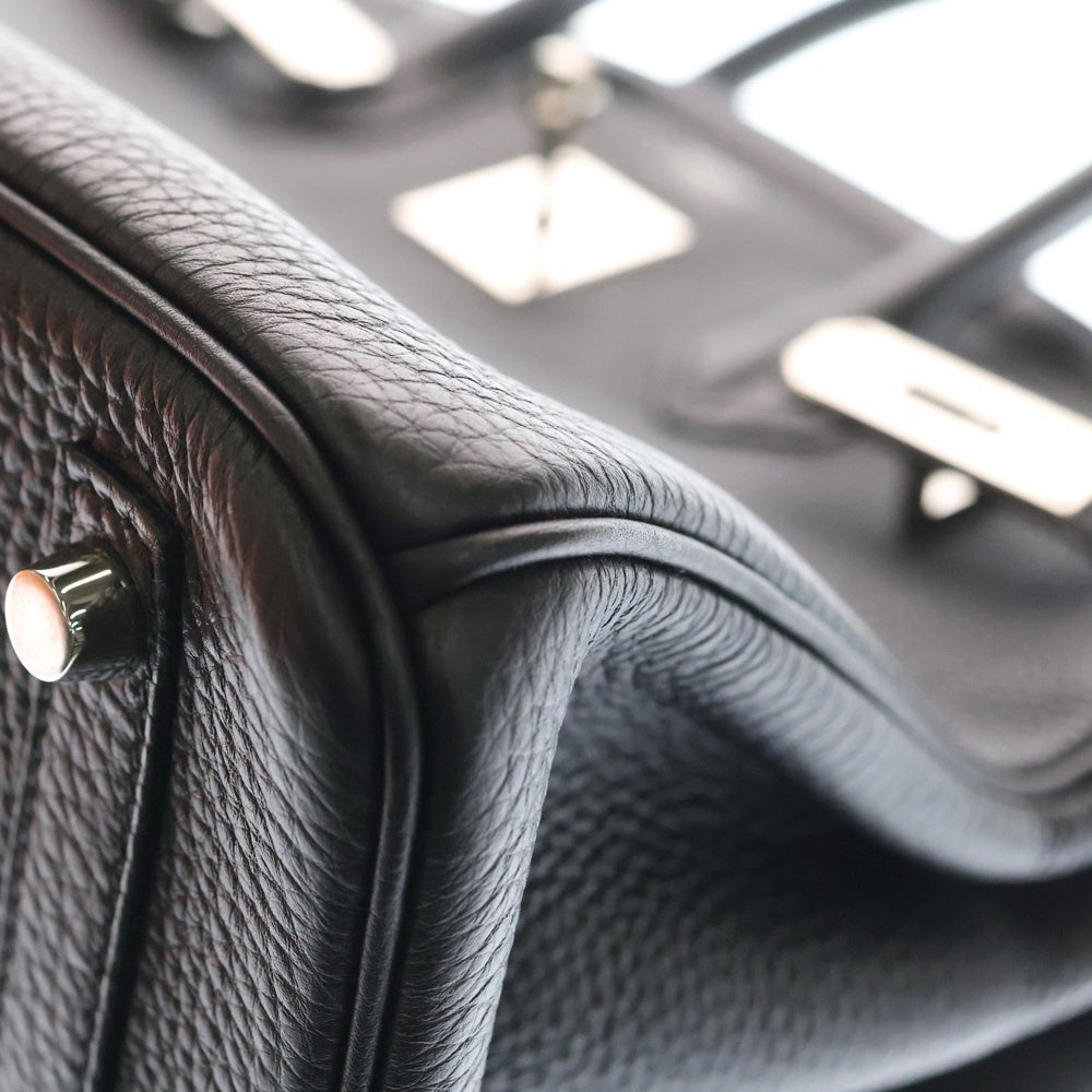 HERMES(エルメス) バーキン30 ブラック トゴ ハンドバッグ シルバー金具 Y刻印 レディース