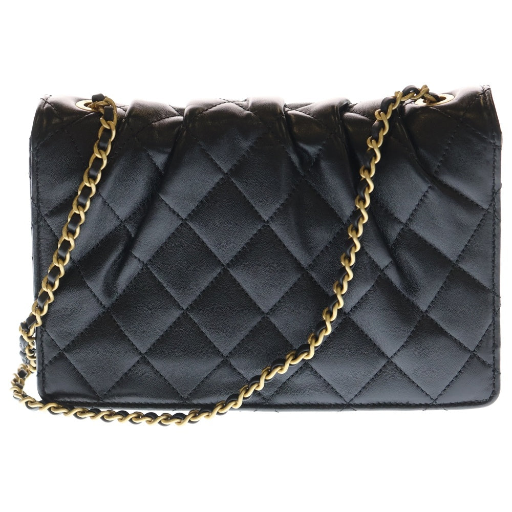 CHANEL(シャネル) マトラッセ チェーンショルダーバッグ ブラック ラムスキン ゴールド金具 AS5527 レディース