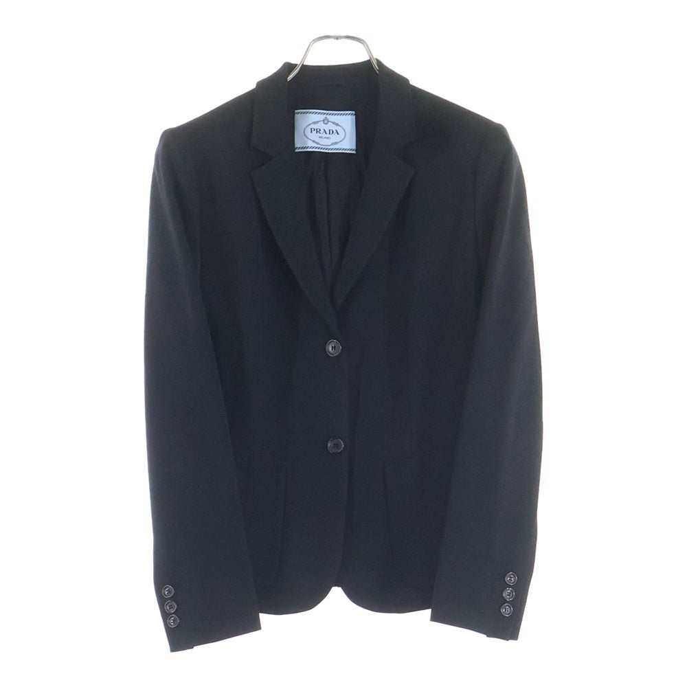 PRADA(プラダ) 13SS ナイロン混 レーヨン 2B テーラードジャケット ブラック レディース 270066