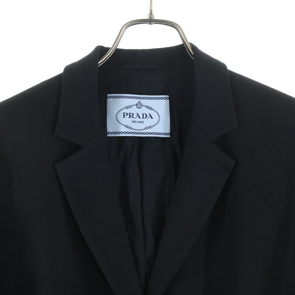 PRADA(プラダ) 13SS ナイロン混 レーヨン 2B テーラードジャケット ブラック レディース 270066