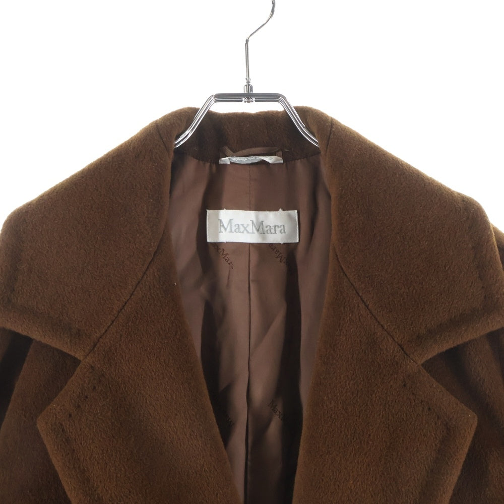 Max Mara(マックスマーラ) カシミヤ混 ウール ダブルブレスト チェスターコート ブラウン レディース