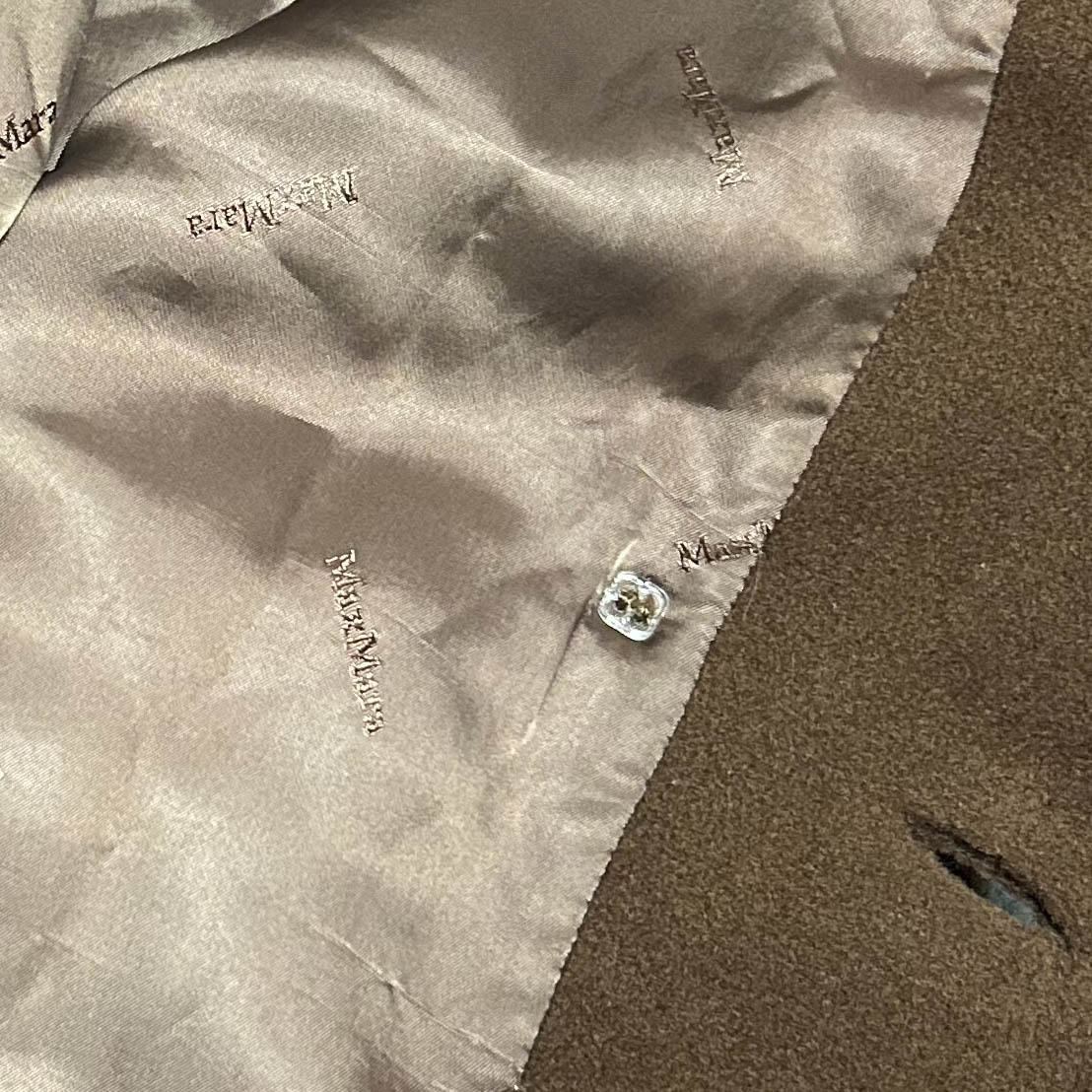 Max Mara(マックスマーラ) カシミヤ混 ウール ダブルブレスト チェスターコート ブラウン レディース