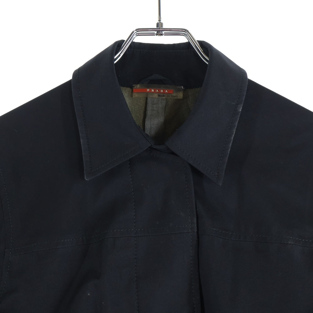 PRADA SPORT(プラダ スポーツ) GORE-TEX ゴアテックス ラバーロゴ ナイロン混 ジップアップ ステンカラー ジャケット ブラック 108276 5N9 レディース