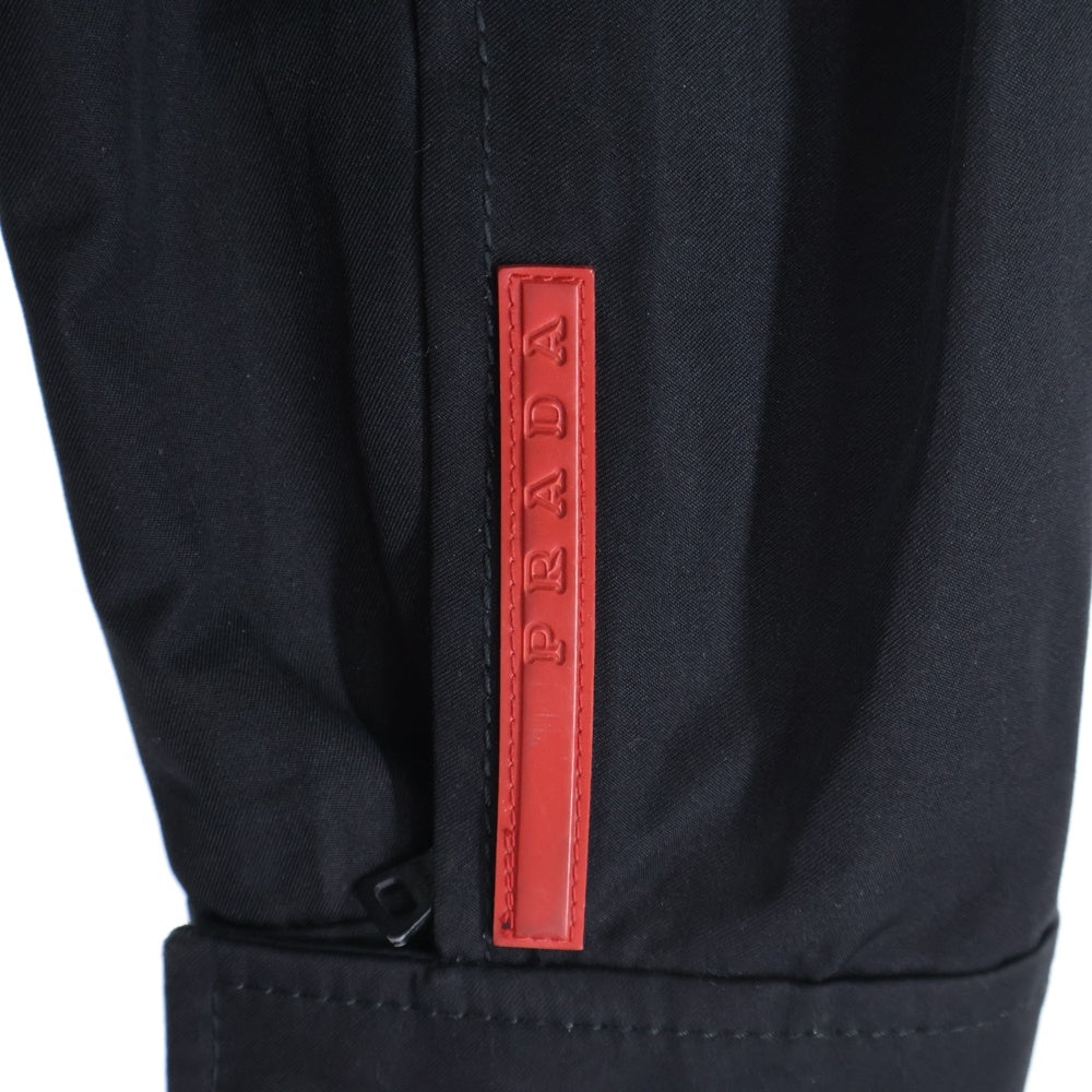 PRADA SPORT(プラダ スポーツ) GORE-TEX ゴアテックス ラバーロゴ ナイロン混 ジップアップ ステンカラー ジャケット ブラック 108276 5N9 レディース