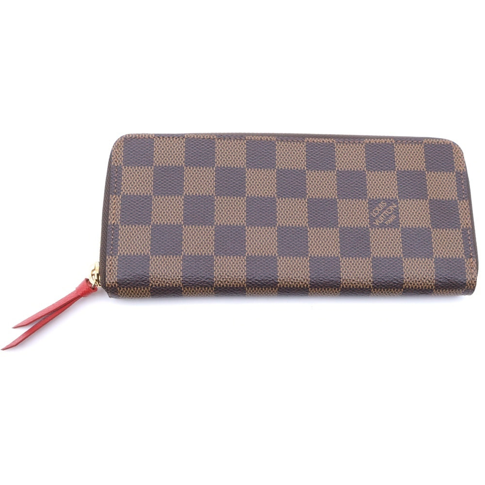 LOUIS VUITTON(ルイヴィトン) ダミエ ポルトフォイユクレマンス スリーズ ブラウン×レッド PVC 長財布 ウォレット N60534