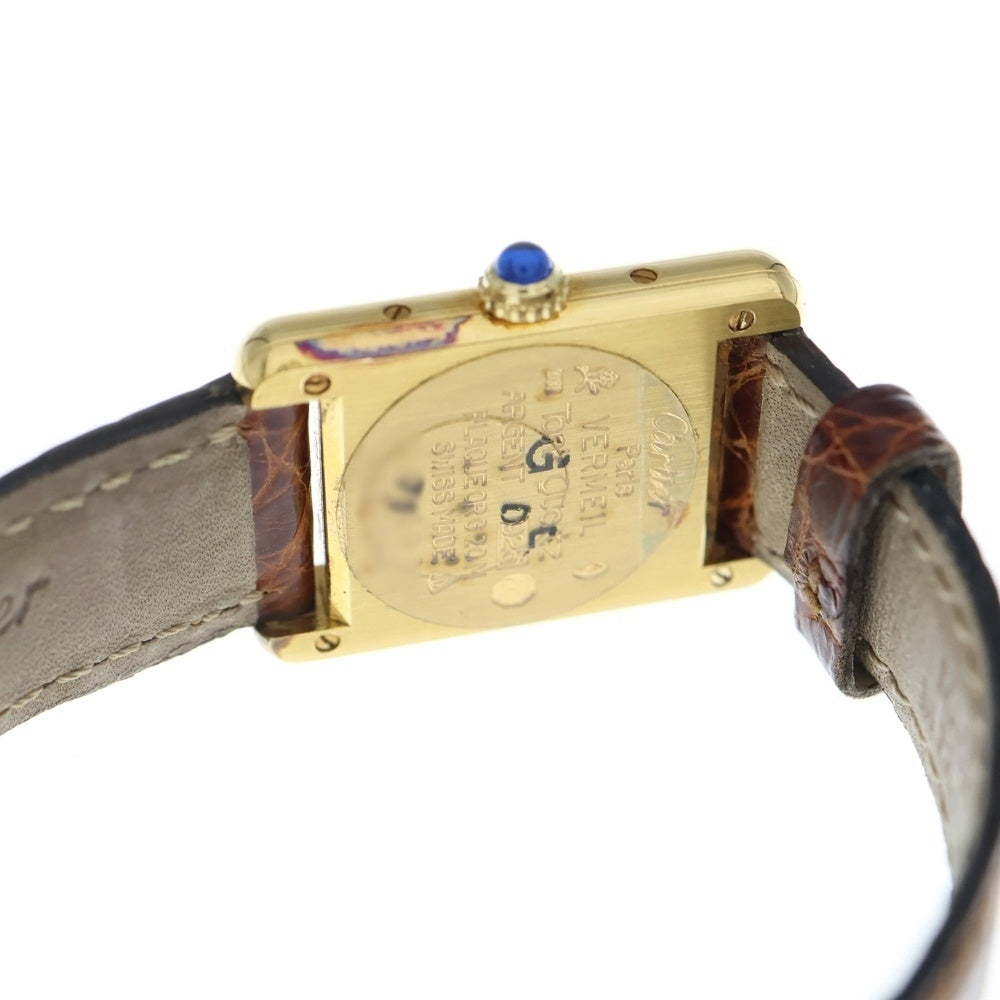 Cartier(カルティエ) タンクマスト ヴェルメイユ アイボリー文字盤 GP×革/QZ クォーツ 腕時計 ヴィンテージ