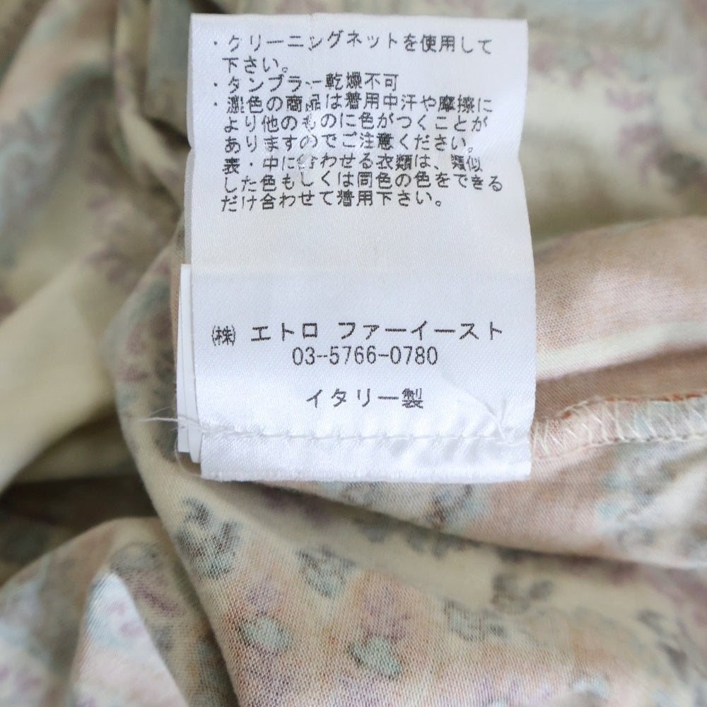 ETRO(エトロ) ペイズリー総柄プリント レーヨン タートルネック ロングスリーブ 長袖 Tシャツ カットソー ベージュ/オレンジ 062-15285-5228 レディース