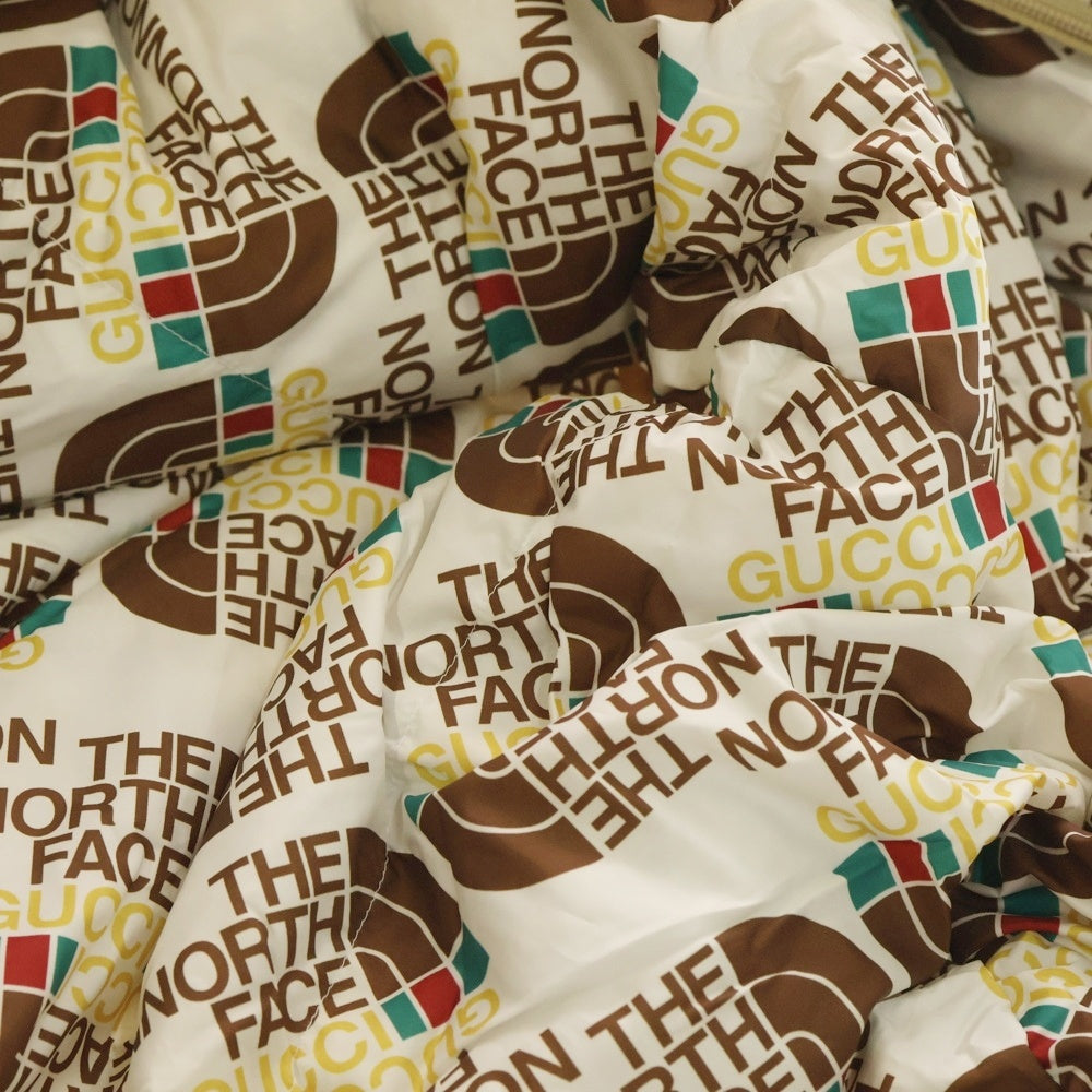 GUCCI(グッチ) 21SS ×THE NORTH FACE ザ ノースフェイス ロゴ総柄プリント スリーピングバッグ シュラフ 寝袋 ホワイト/ブラウン 656321