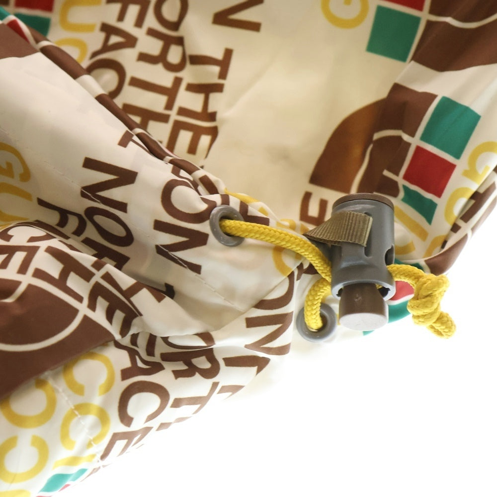 GUCCI(グッチ) 21SS ×THE NORTH FACE ザ ノースフェイス ロゴ総柄プリント スリーピングバッグ シュラフ 寝袋 ホワイト/ブラウン 656321