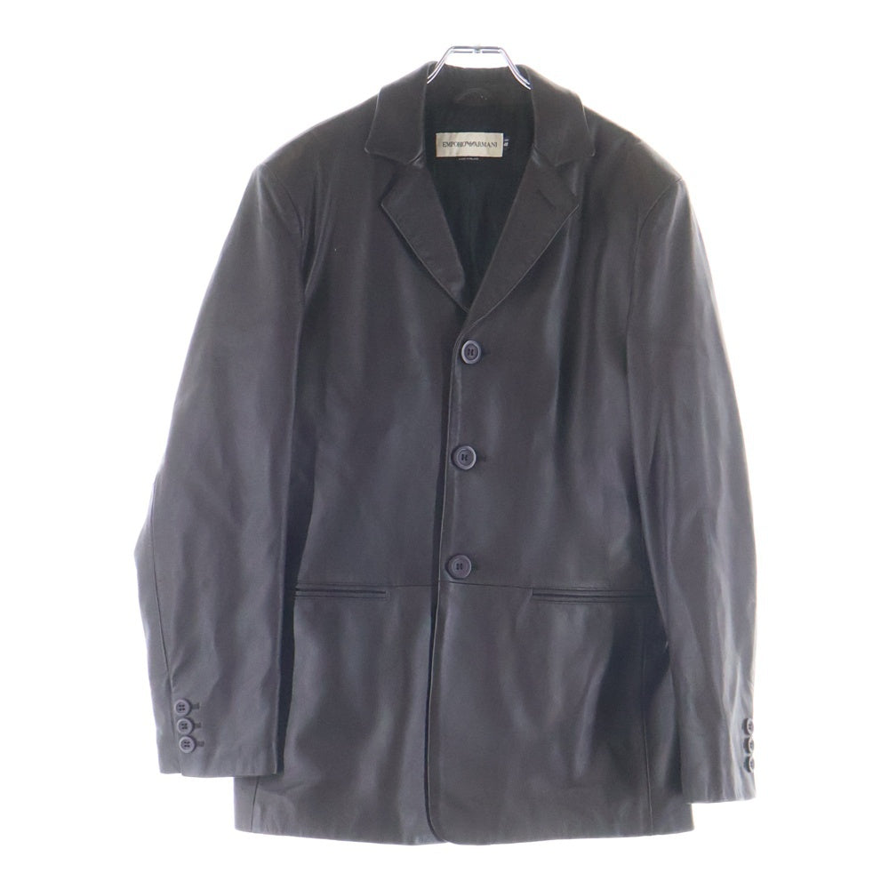 EMPORIO ARMANI(エンポリオアルマーニ) ラムスキン レザー 3B テーラードジャケット ブラウン