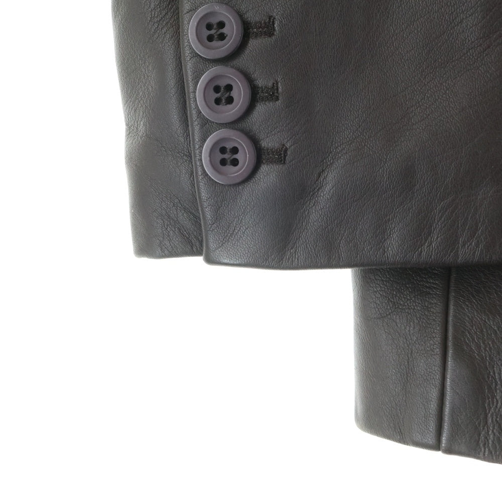 EMPORIO ARMANI(エンポリオアルマーニ) ラムスキン レザー 3B テーラードジャケット ブラウン