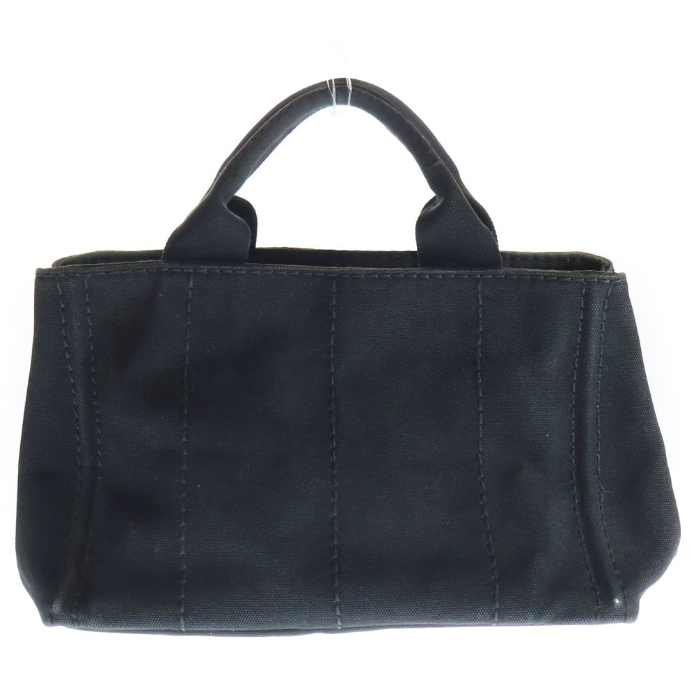 PRADA(プラダ) プラダ カナパ ミニ ハンドバッグ トートバッグ キャンパス ブラック ゴールド金具 レディース