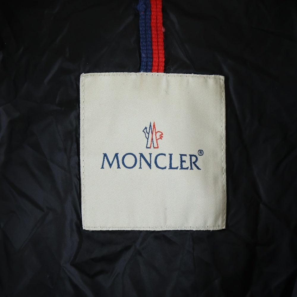 MONCLER(モンクレール) 15AW HERMINE エルミンヌ ワッペンロゴ フーデッド ジップアップ ダウン ロング ジャケット コート ブラック レディース A20934933905 53048