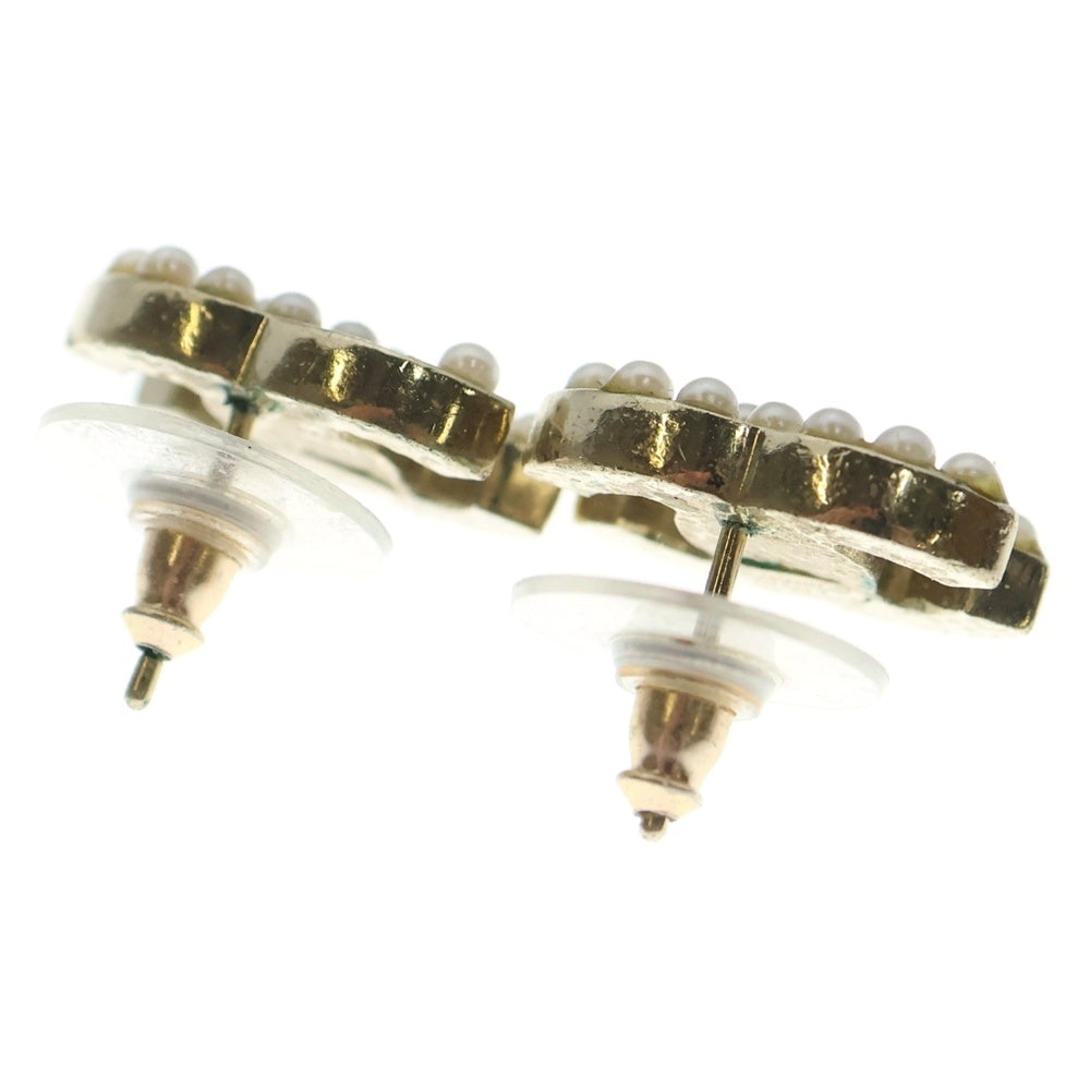 CHANEL(シャネル) ココマーク パール ロゴ ピアス ホワイト×ゴールド GP